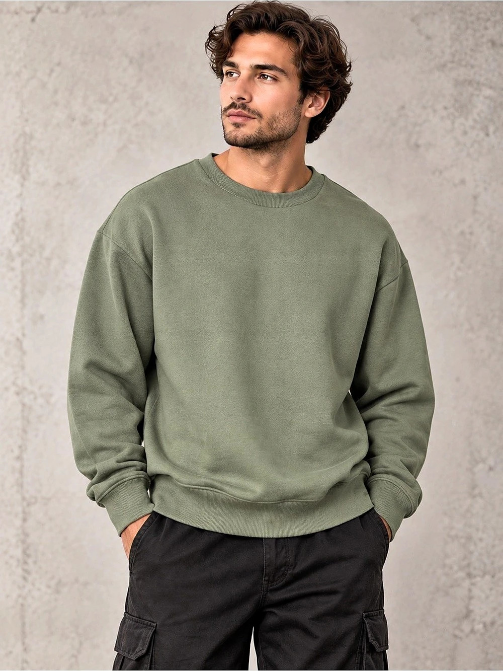 Goodfellow & Co  Long-Sleeve Textured Crewneck Sweatshirt Vintage